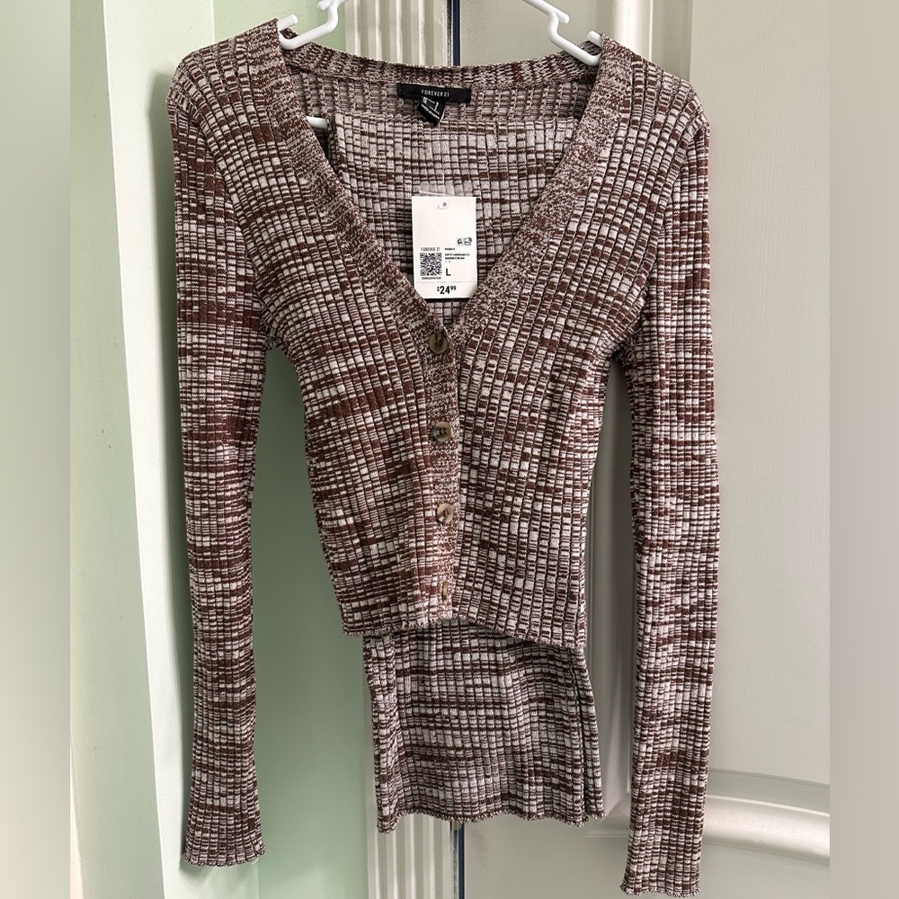 NWT F21 Brown 2 piece knit set
